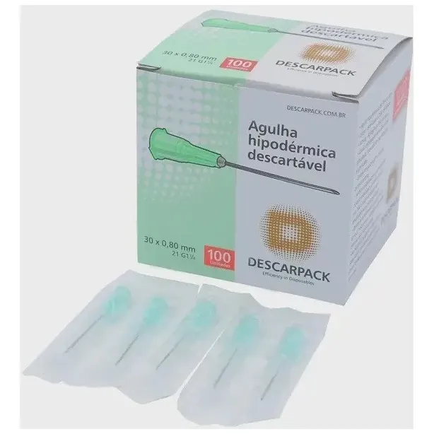 Agulha Hipodérmica BD 21G 0,80 x 30 mm Caixa com 100 Unidades, imagem 2