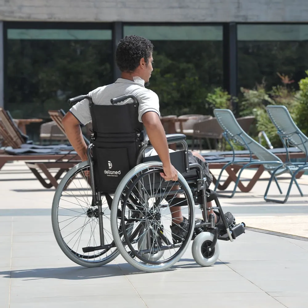 Cadeira de Rodas Aço Dobrável até 120 Kg D400 Dellamed