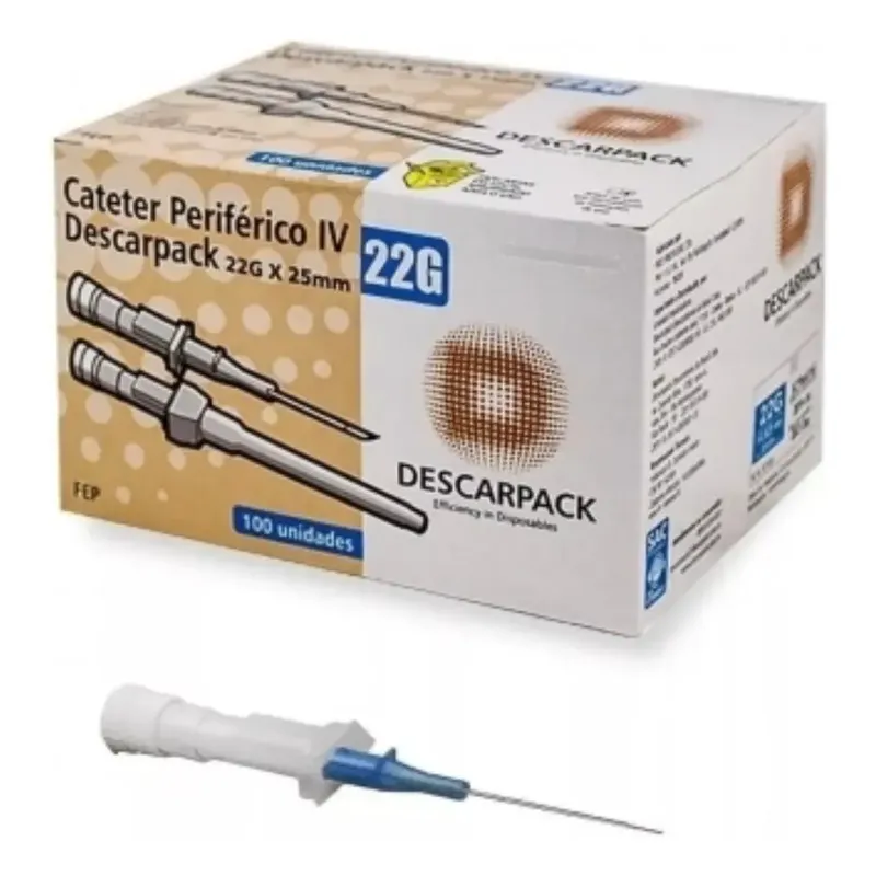 Cateter Periférico IV Descarpack 22G Caixa com 100 Unidades, imagem 2