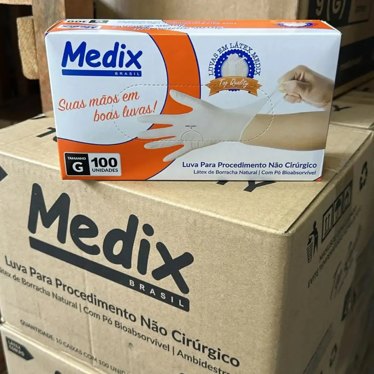 Luva de Procedimento Látex com Pó Medix Caixa com 100 Unidades, imagem 3